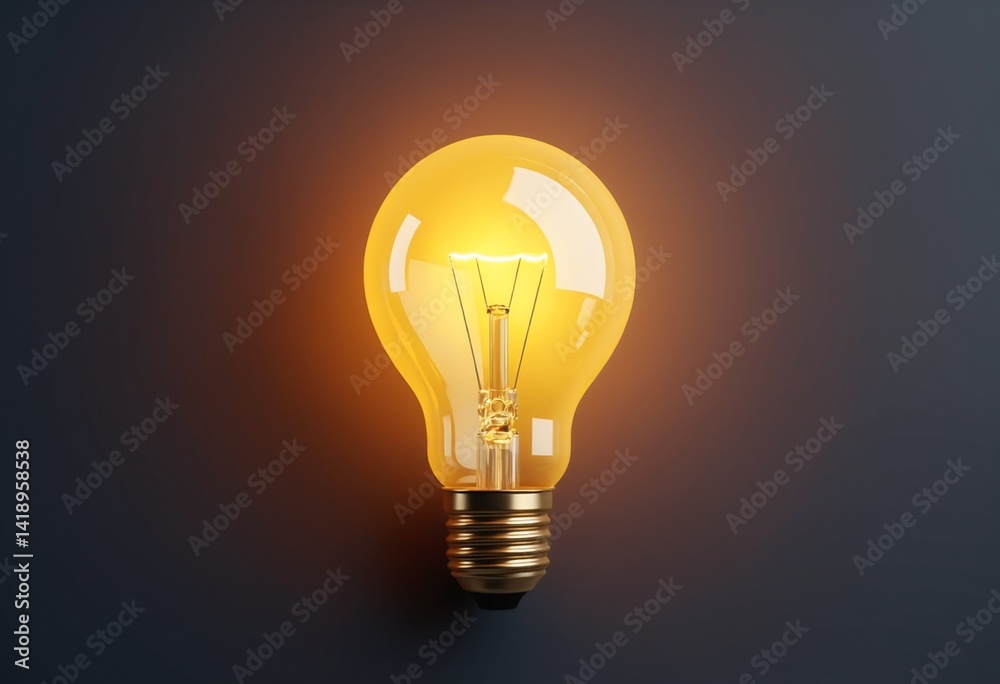 Light bulb idea concept. 3D rendering Light bulb idea concept. 3D rendering