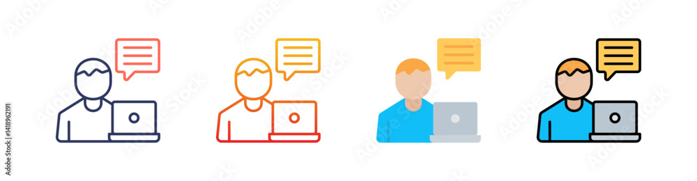 Consultant Multi Style Icon Set Vector Consultant Multi Style Icon Set Vector