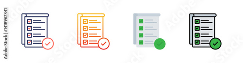 List Multi Style Icon Set Vector 