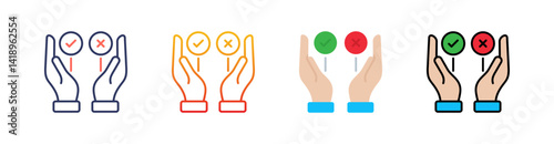 Decision Making Multi Style Icon Set Vector 