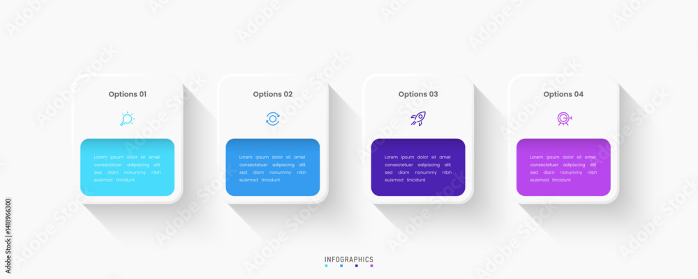 Vector Infographic label design template with icons and 4 options or steps. Can be used for process diagram, presentations, workflow layout, banner, flow chart, info graph.