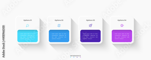 Vector Infographic label design template with icons and 4 options or steps. Can be used for process diagram, presentations, workflow layout, banner, flow chart, info graph.
