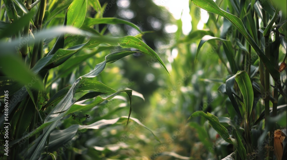Corn tree growing up in farm for agriculture. Corn tree growing up in farm for agriculture.