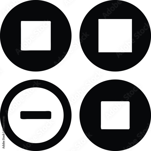 Stop icon Vector Silhoette Bundle Set Collection