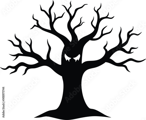haunted tree vector icon.eps