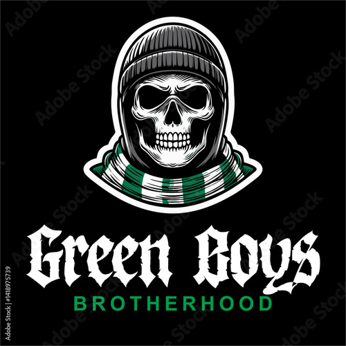 Vector Illustration of Football Fans Ultras hooligan for logo, design Shirt 