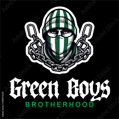 Vector Illustration of Football Fans Ultras hooligan for logo, design Shirt 