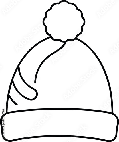 Cozy Winter Hat Icon Vector | Knitted Beanie & Cold Weather Essentials Symbol