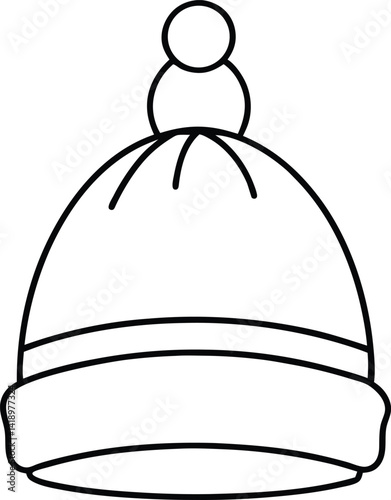 Cozy Winter Hat Icon Vector | Knitted Beanie & Cold Weather Essentials Symbol