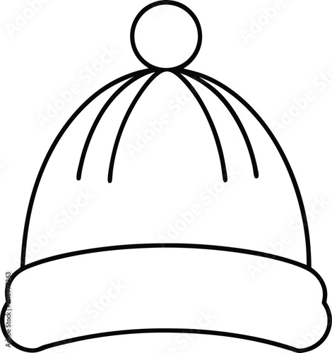 Cozy Winter Hat Icon Vector | Knitted Beanie & Cold Weather Essentials Symbol