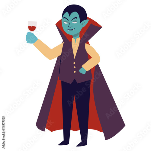 Obraz na płótnie Halloween Vampire Illustration. Flat Vector Character. w salonie