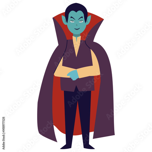 Obraz na płótnie Halloween Vampire Illustration. Flat Vector Character. w salonie
