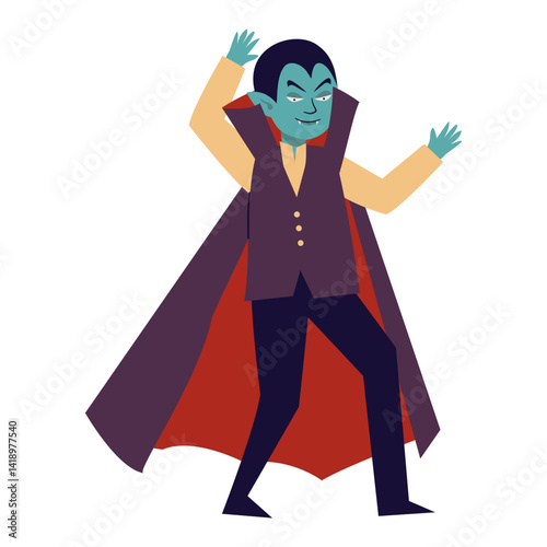 Obraz na płótnie Halloween Vampire Illustration. Flat Vector Character. w salonie