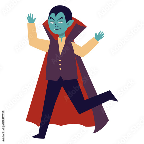 Obraz na płótnie Halloween Vampire Illustration. Flat Vector Character. w salonie