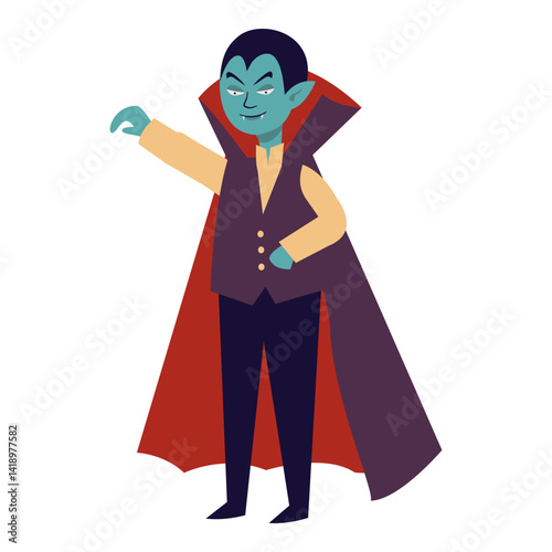 Obraz na płótnie Halloween Vampire Illustration. Flat Vector Character. w salonie