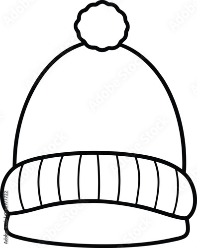 Cozy Winter Hat Icon Vector | Knitted Beanie & Cold Weather Essentials Symbol