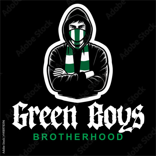 Vector Illustration of Football Fans Ultras hooligan for logo, design Shirt 