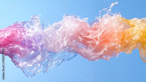 Multicolored liquid splash abstract art