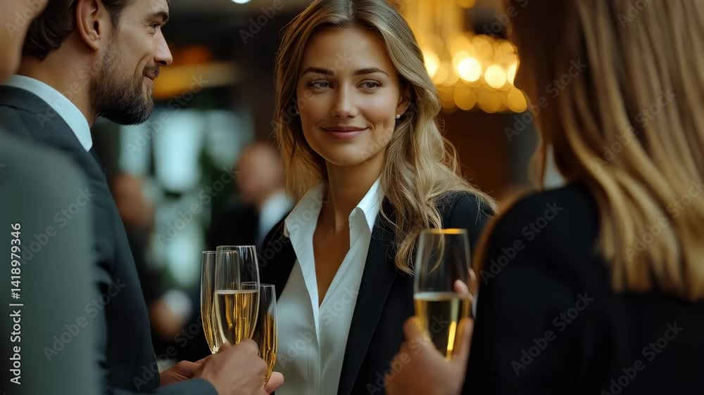 Elegant gathering at a formal event showcasing engaging conversations and sophisticated attire Elegant gathering at a formal event showcasing engaging conversations and sophisticated attire