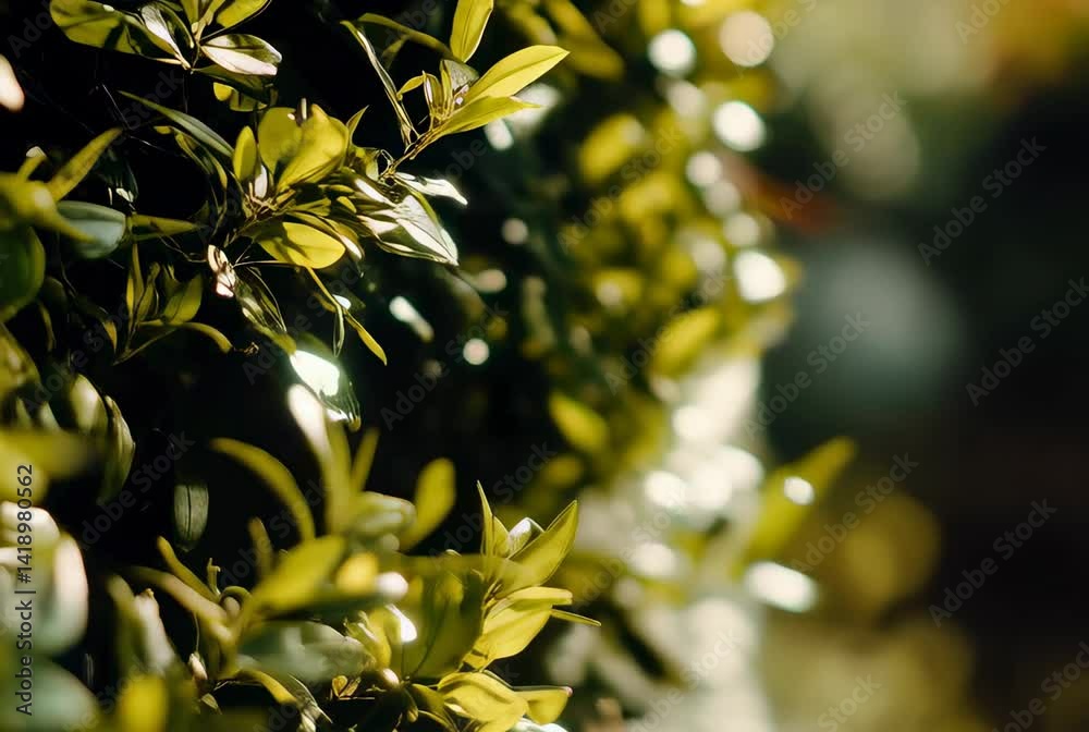 Gardening in the afternoon sun while watering green shrubs in a vibrant backyard setting