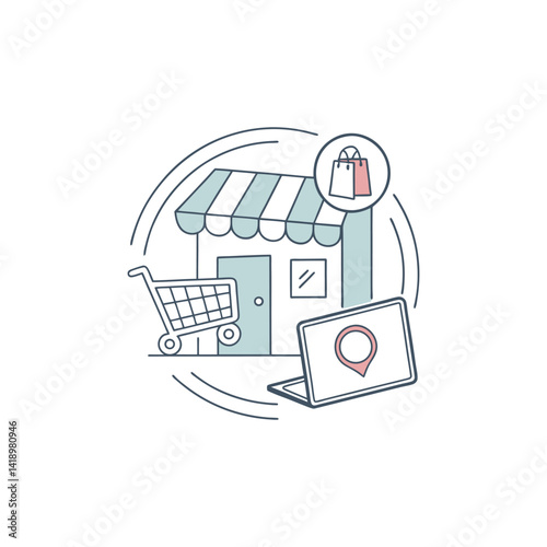 starting of small business with a small shop on a street or market in the city