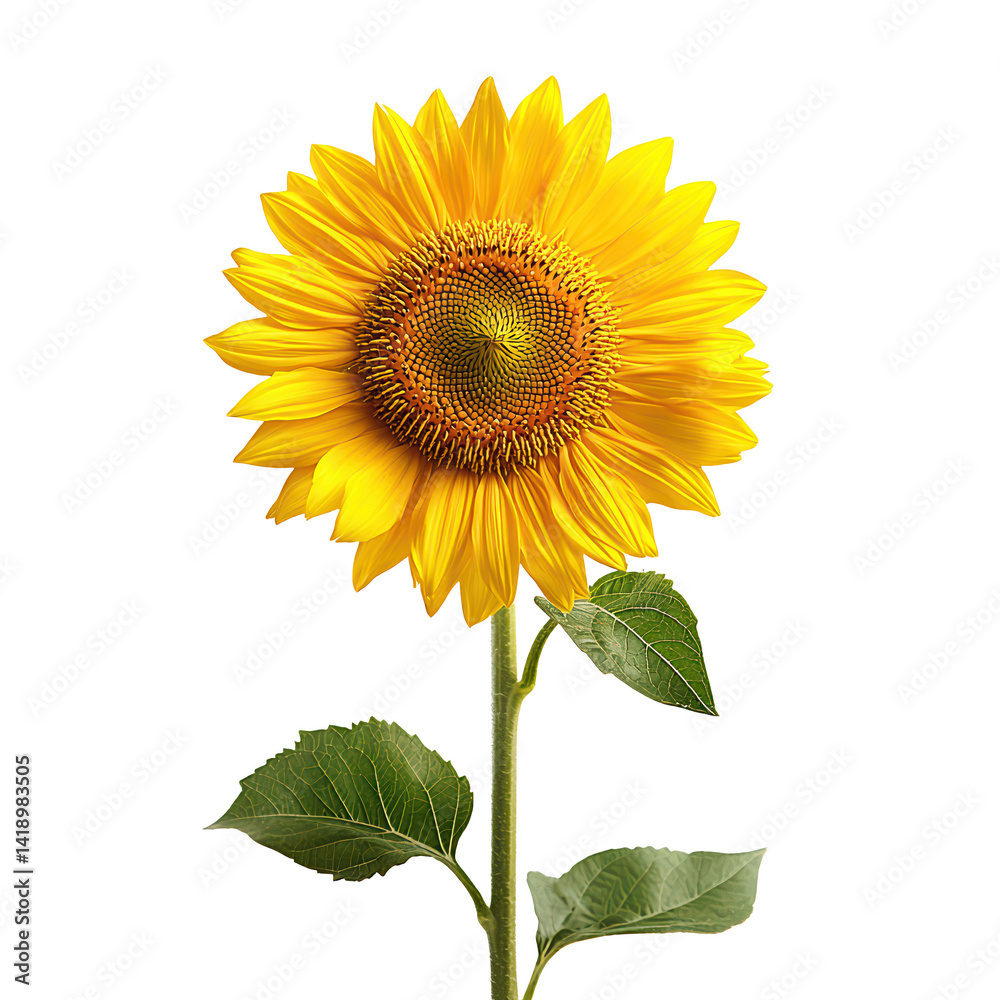 Obraz premium Radiant blooming sunflower png vibrant floral beauty png cheerful garden blossom png dynamic natural bloom png lively sunflower illustration png transparent background image