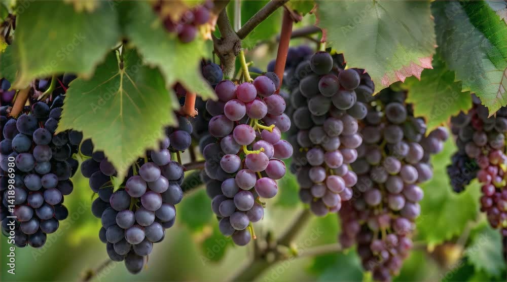 Tasty Grapes: Beautiful, Red Grapes Hanging in a Vineyard.
Tasty Grapes: Beautiful, Red Grapes Hanging in a Vineyard.