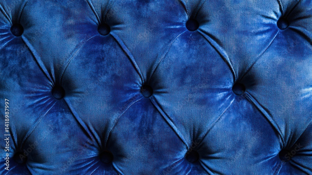 Fototapeta premium Deep Blue Velvet Upholstery Texture
