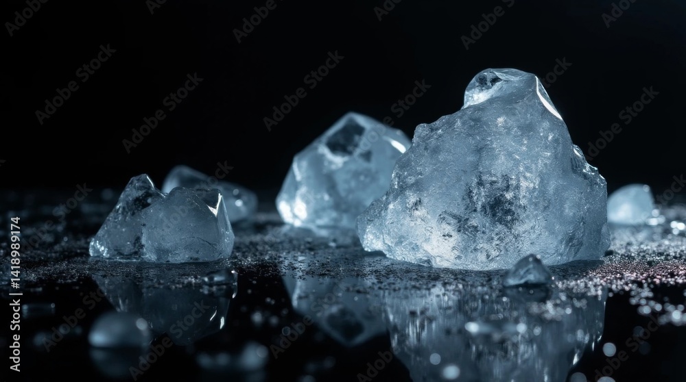 Obraz premium ice cubes on black background