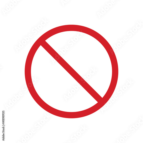 No sign icon template. Red crossed circle vector design