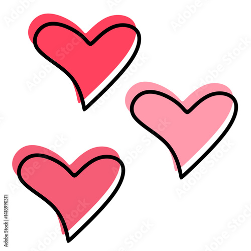 Decorative doodle love symbol. Hand Drawn Heart Shape Illustration. Love Icon. Heart Icon
