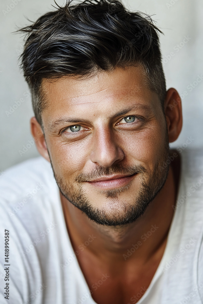 Fototapeta premium Close-up of a business man smiling, a handsome business man