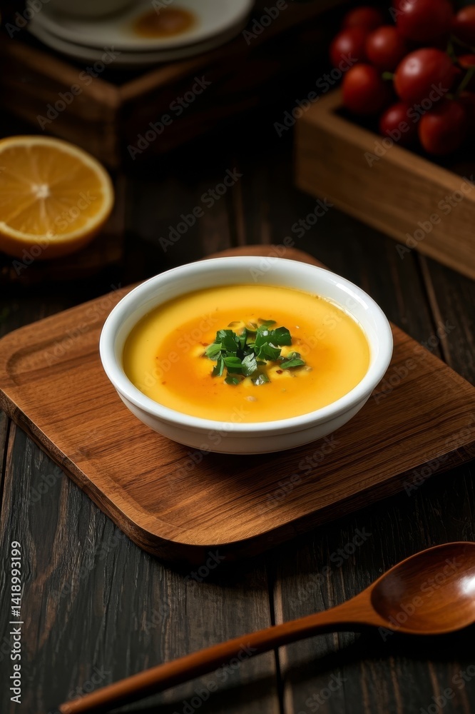 Heart-warming pumpkin cream soup% A bowl of sunshine taste