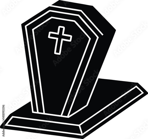 open grave vector icon. Halloween vector icon