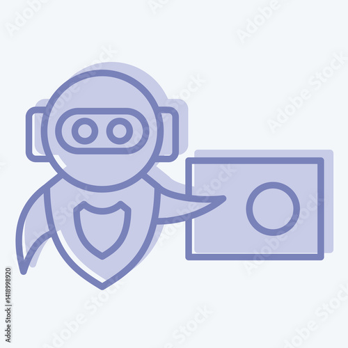 Icon Education. related to Artificial Intelligence symbol. two tone style