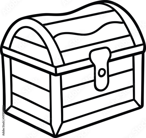 Treasure Chest Vector Symbol | Storage Box, Pirate Loot & Vintage Container Icon