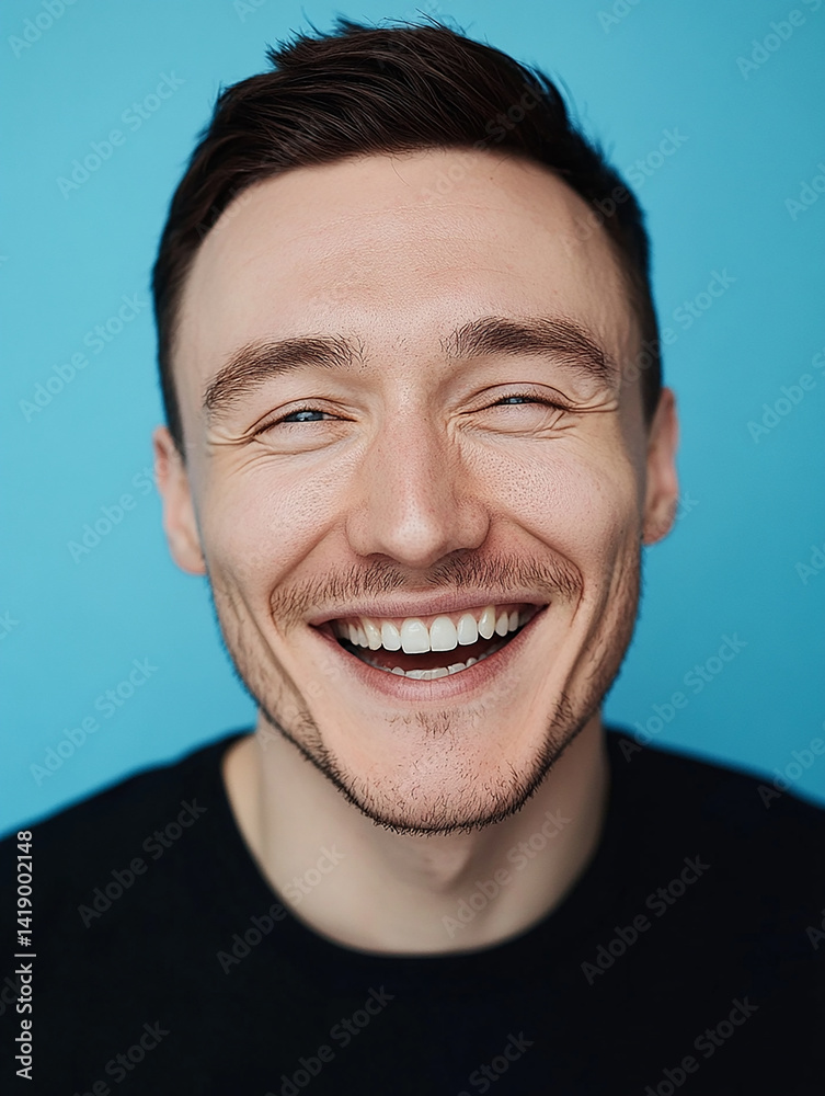 Fototapeta premium Close-up of a business man smiling, a handsome business man