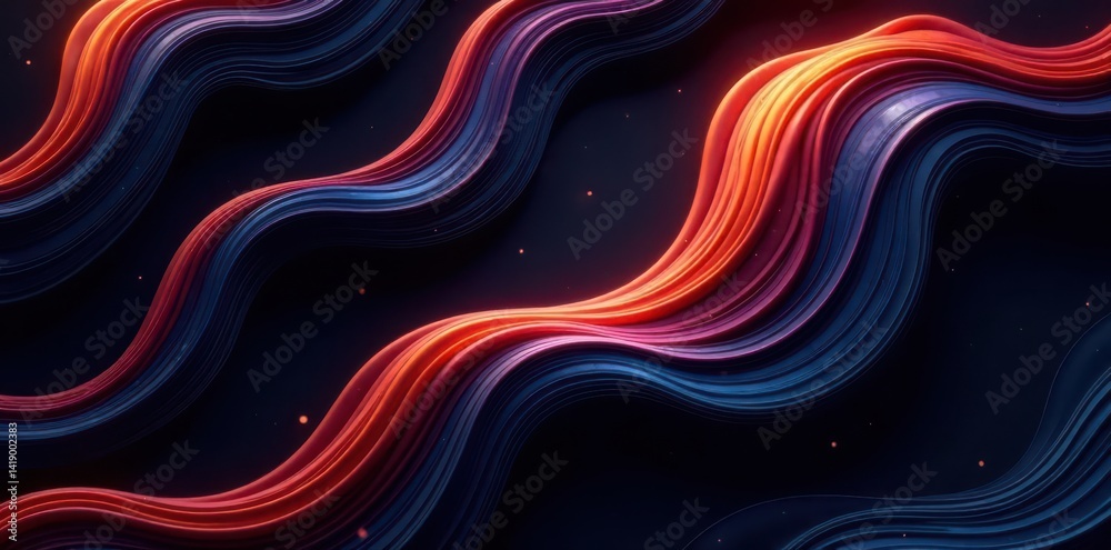 Fototapeta premium Abstract black organic lines, seamless texture, dark, art