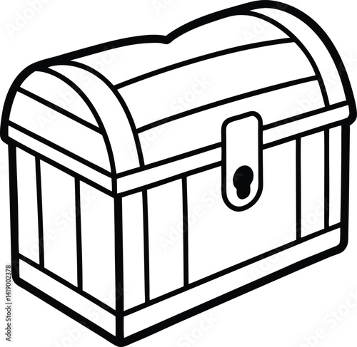 Treasure Chest Vector Symbol | Storage Box, Pirate Loot & Vintage Container Icon