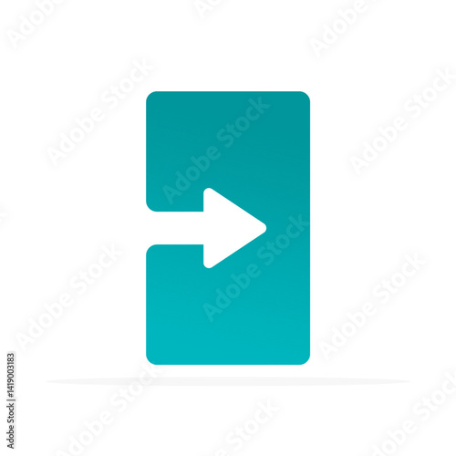 entrance arrow icon, colored flat vector. modern and minimalist design.