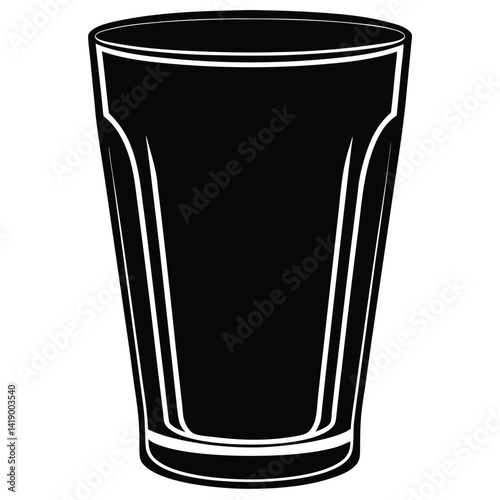 Pint Glass Silhouette Vector Illustration