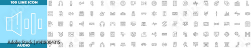 Audio Line Editable Icons set. Vector illustration in modern thin line style of audio icons: music, radio, voice, etc