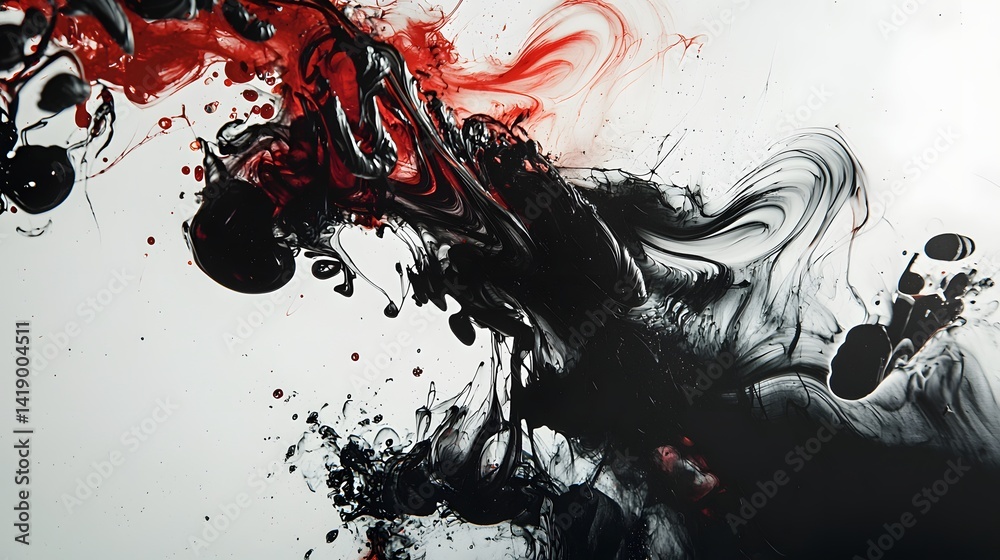 67. Visually rich abstract ink art with bleeding colors and unpredictable flows
