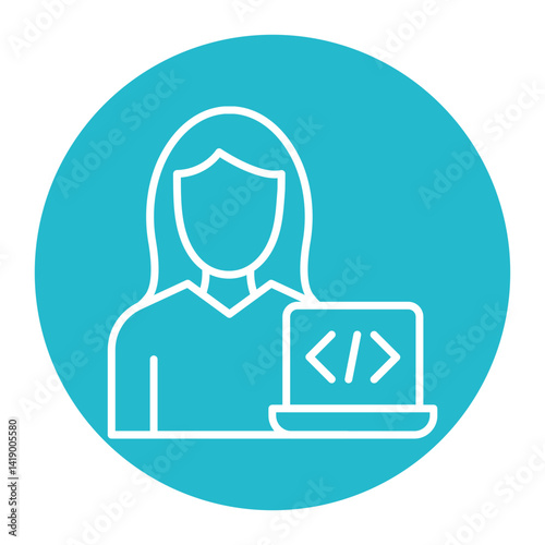 Developer Female Icon