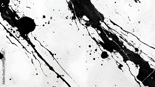 41. Smeared and splattered pigment pattern with prominent ink trails and scratchy edges