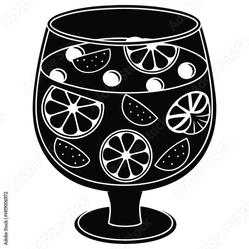 Fruit Punch Silhouette Vector Illustration