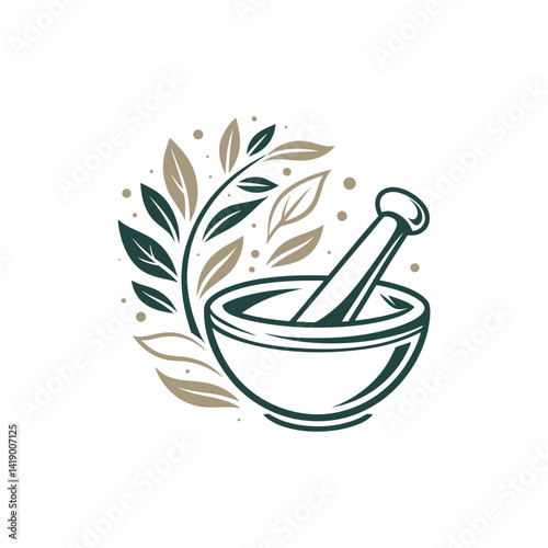 pharmacy related vector logo with capsule,  leaf and icon of pharmacy