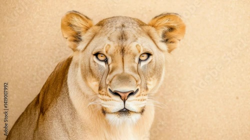 Majestic lioness portrait sequence in natural habitat photo