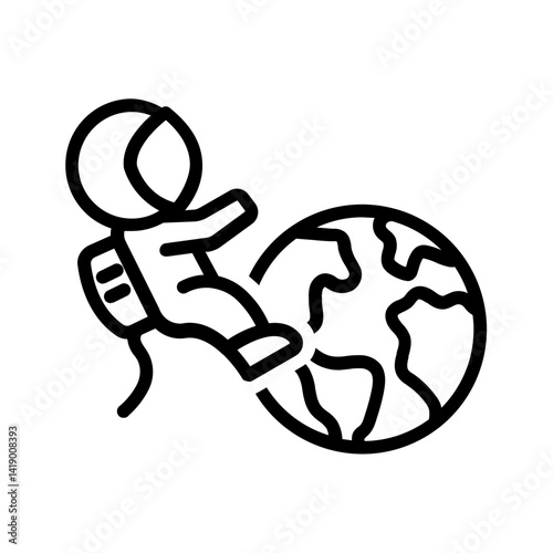 Vector black line icon for Weightlessness