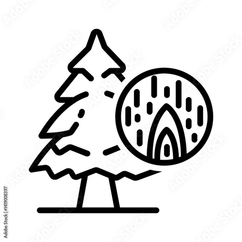 Vector black line icon for Beechwood